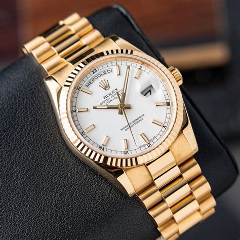 rolex president white gold 36mm|Rolex day date 36 cost.